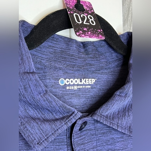 028. Men's CoolKeep Classic-Fit Stretch Polo Size Medium M - Picture 2 of 5